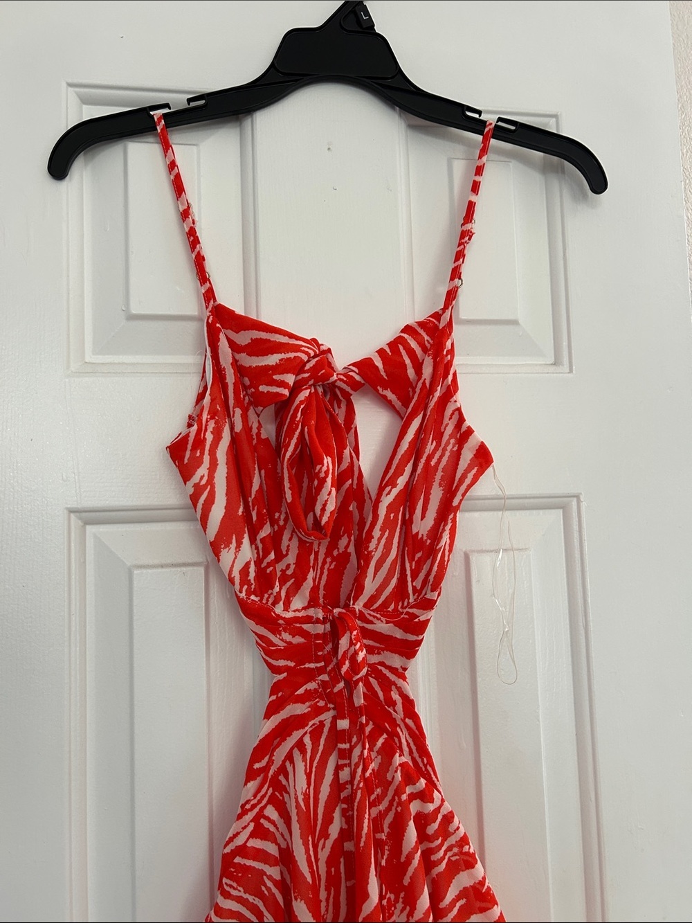 Fashion Nova Kenya Maxi Dress Orange Zebra Tiered Ruffle Cut Out Boho Summer XS - Picture 5 of 7